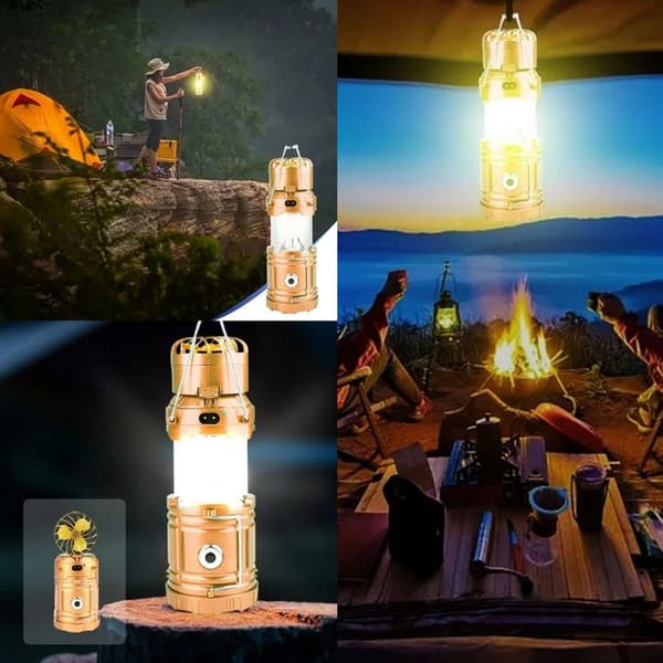 TD® Uppladdningsbar LED Solar Camping Lantern - Ultra Bright Torch Emergency Light - Multifunktions bärbar lampa