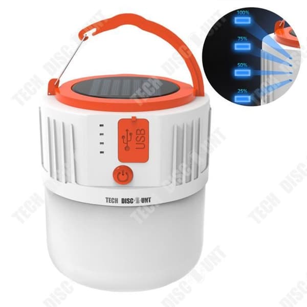 TD® Outdoor Solar LED campingljus USB uppladdningsbart nödljus Bärbar belysning
