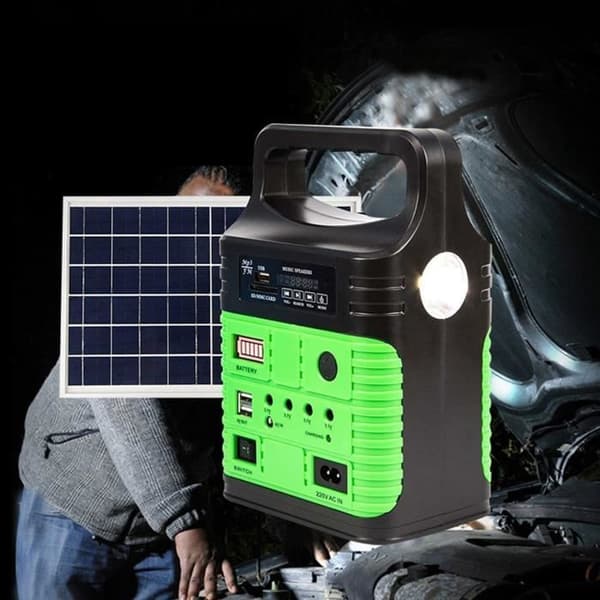 TD® Solar Panel Generator System Kit 10W 6V + 3 glödlampor USB-laddare Telefon Outdoor Camping Green