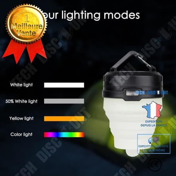 TD® Ny bärbar campinglykta LED Vandringsnattlampa Hopfällbar ficklampa Lampa för camping, resor, vandring