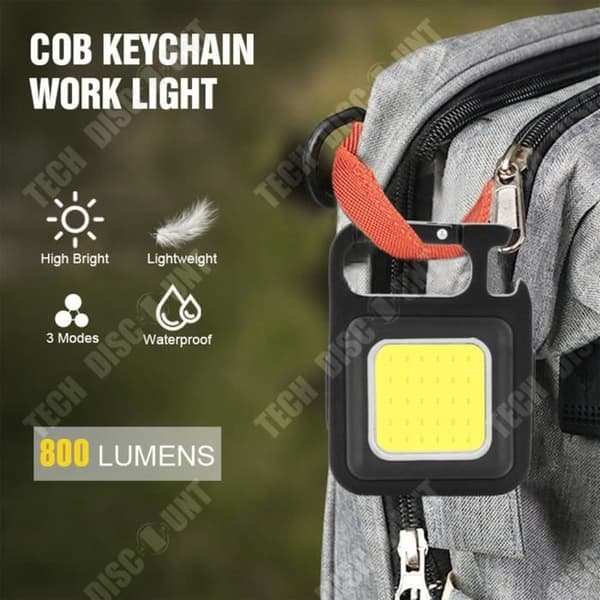 TD® Outdoor Camping Lights Multifunktionella uppladdningsbara nödljus Nyckelringar Bärbara arbetsljus