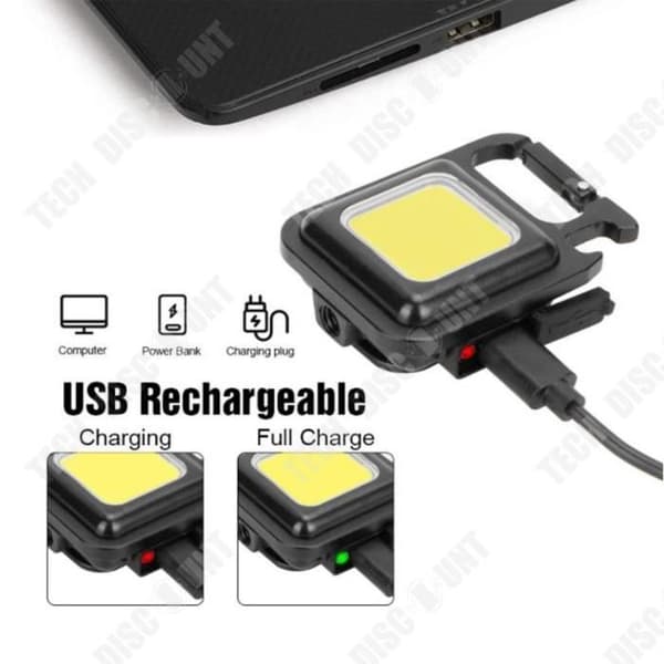 TD® Outdoor Camping Lights Multifunktionella uppladdningsbara nödljus Nyckelringar Bärbara arbetsljus
