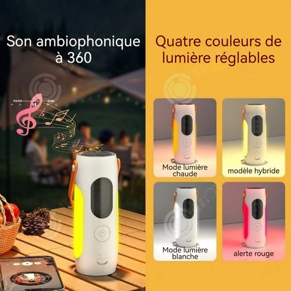 INN Lanterne camping 2i1 4 nivåer av justerbart färgljus med bluetooth-högtalare skärmen kan fällas ut