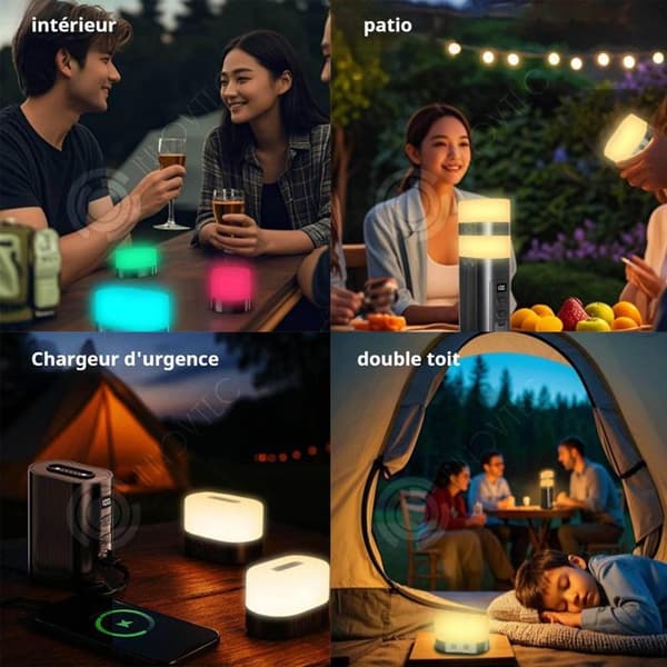 INN Mini campinglampa portabel och vattentät LED-skärm uppladdningsbar magnetisk laddning campinglampa med 11 belysningskällor