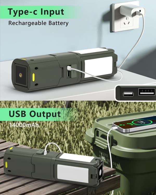 Multifunktionell hopfällbar LED-lampa 14000mAh