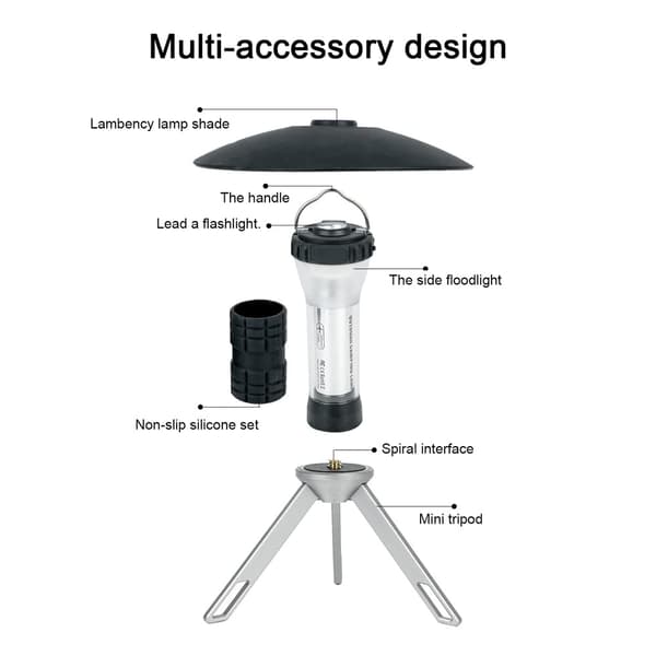 Multifunktionell Campinglampa – uppladdningsbar