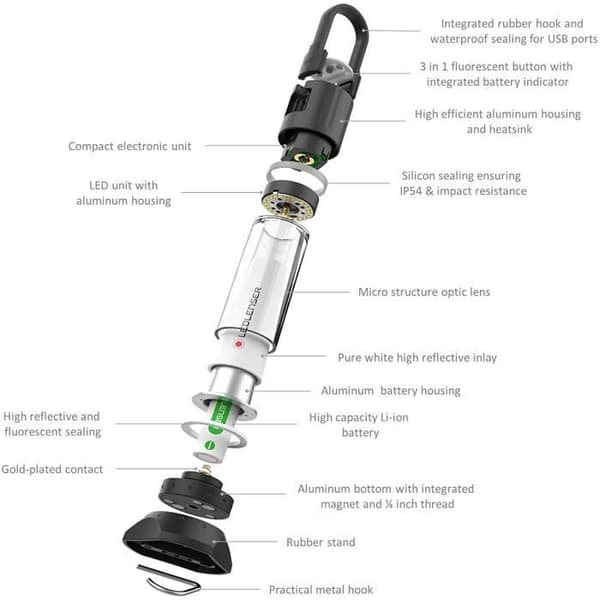 Campinglampa - Ledlenser - ML6 - 750 Lumen - 70 timmars batteritid - Svart