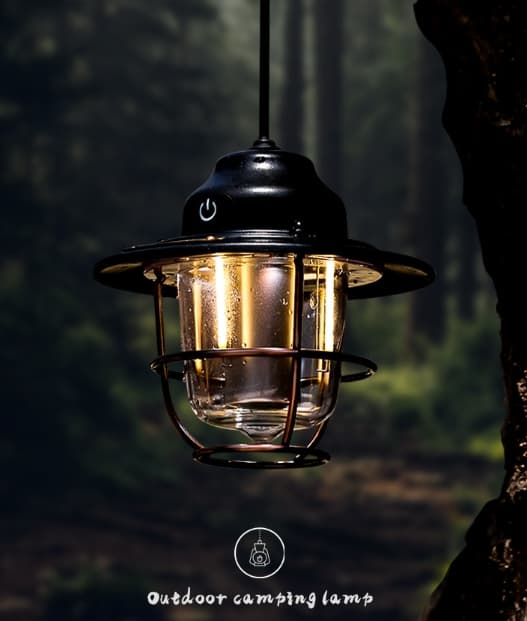 Ulkovalaistus Retkeilylamppu USB Ladattava Vintage Horse Lamp Retkeilylamppu Ympäristön valo Teltta LED-retkeilylamppu