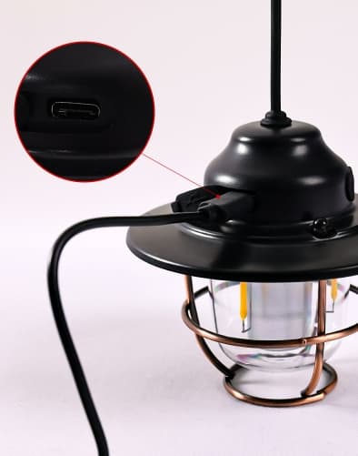 Ulkovalaistus Retkeilylamppu USB Ladattava Vintage Horse Lamp Retkeilylamppu Ympäristön valo Teltta LED-retkeilylamppu