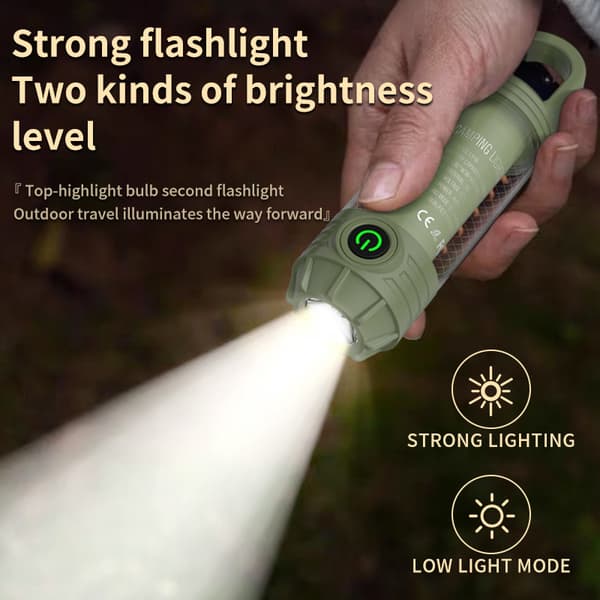 Campinglampa för utomhusbruk Multi-ljuskälla Bärbar nyckelring Krok Mini liten ficklampa Omgivande campingbelysning