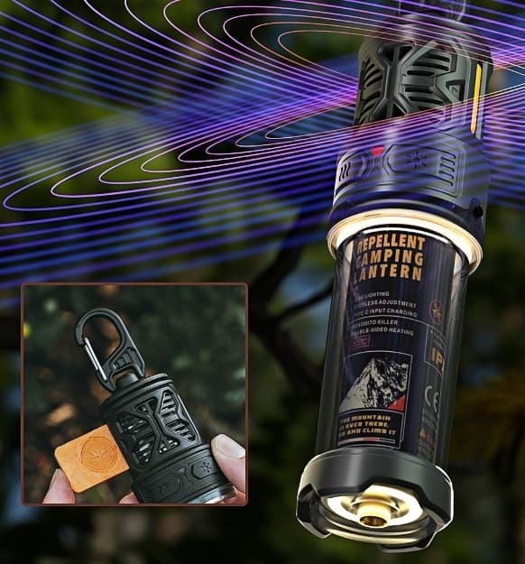 Campinglampa elektrisk myggspiral vattentät belysning multifunktionell bärbar konsol tält myggavvisande hängande lampa