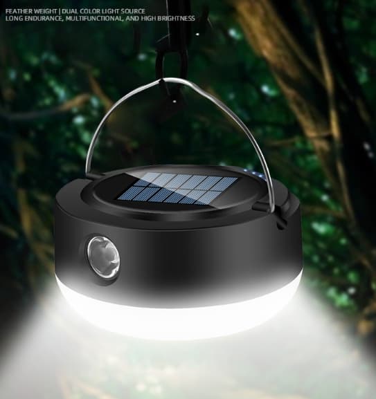 led super lys solcellelampe til camping kold og varm tofarvet lang levetid udendørs husholdning nødbelysning campingudstyr