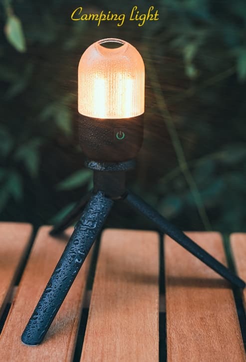 Multifunktionell campinglampa utomhus tält varmt ljus nödläge typ c uppladdningsbart batteri modell campinglampa