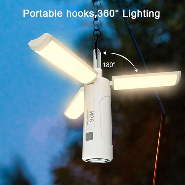 OBOSOE genopladelig campinglanterne – 750LM foldbar LED-lanterne | 3500mAh powerbank, 3 lystilstande, vandafvisende | Til camping