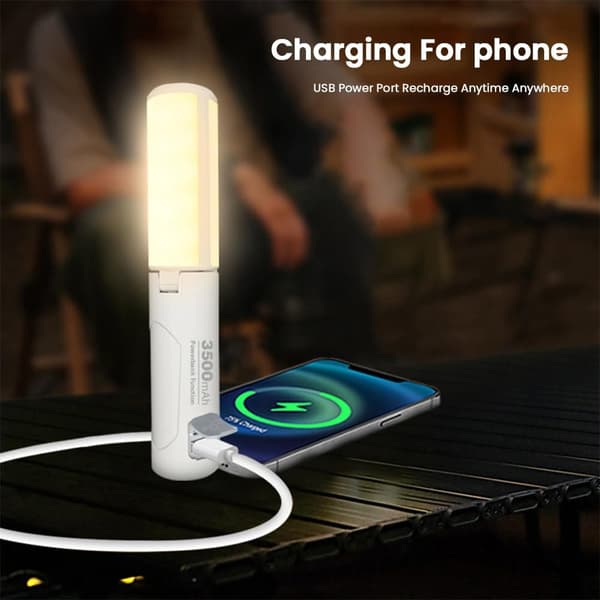 OBOSOE genopladelig campinglanterne – 750LM foldbar LED-lanterne | 3500mAh powerbank, 3 lystilstande, vandafvisende | Til camping