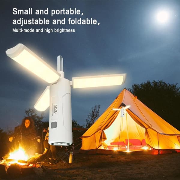 OBOSOE genopladelig campinglanterne – 750LM foldbar LED-lanterne | 3500mAh powerbank, 3 lystilstande, vandafvisende | Til camping