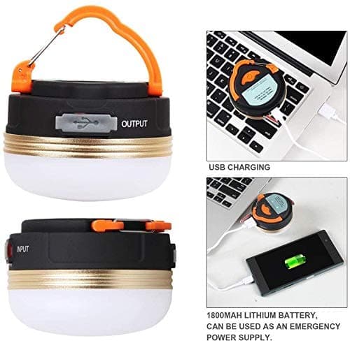 OBOSOE genopladelig LED campinglanterne – 300LM, 3 lystilstande og powerbank | Magnetisk beslag, IPX4 vandafvisende | Til camping