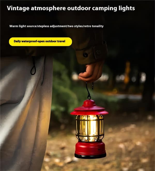 OBOSOE Laddbar Campinglykta – Vattentålig Utomhuslampa med USB-laddning | Perfekt för Trädgård, Camping & Nödfall