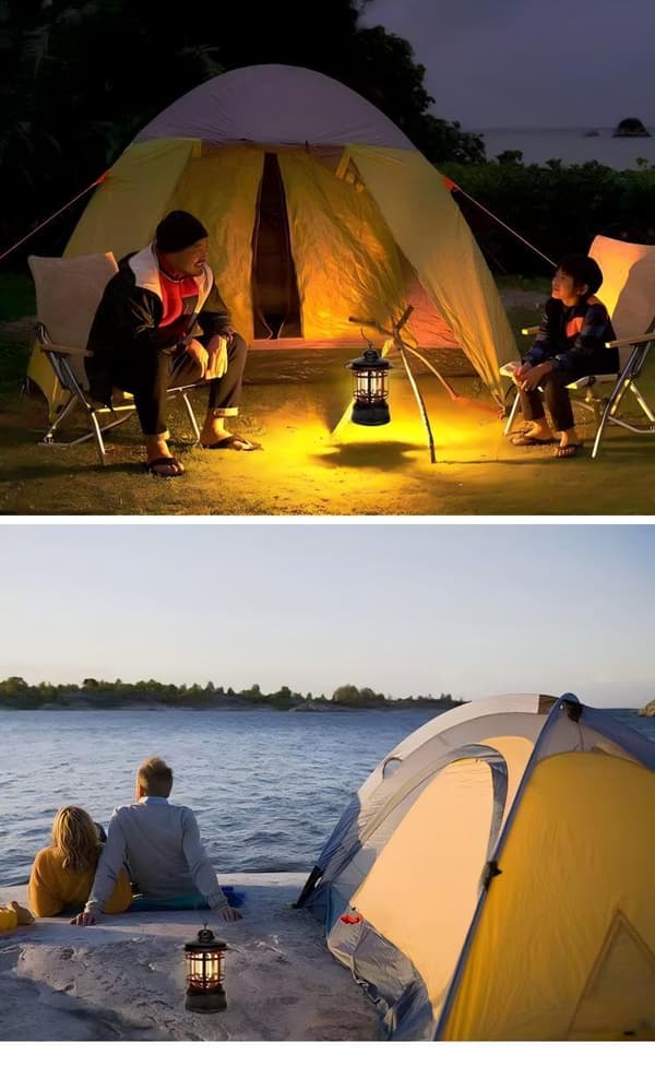OBOSOE Laddbar Campinglykta – Vattentålig Utomhuslampa med USB-laddning | Perfekt för Trädgård, Camping & Nödfall