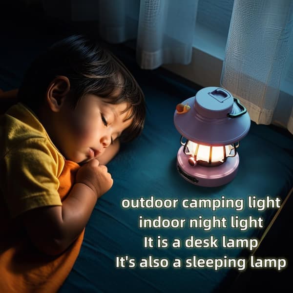 OBOSOE campinglampe – genopladelig børnelampe i snegleform | Bærbar LED-lanterne til indendørs og udendørs | Sjov gave til småbørn