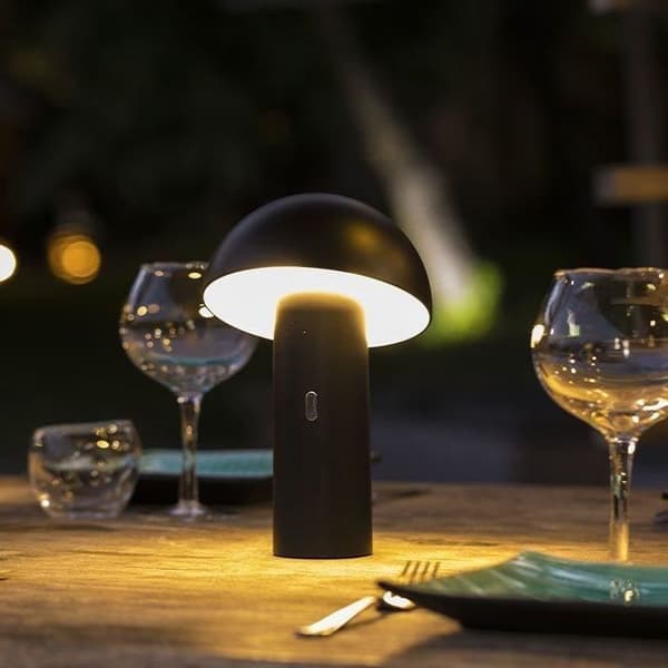 Sladdlös bordslampa - LUMISKY - TOD BLACK - H28 cm - Justerbart huvud - Varmvit LED