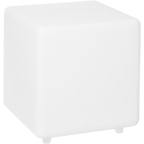 Lysande solkub - LUMISKY - CASY - H30 cm - Soffbordspall - Vit och flerfärgad LED