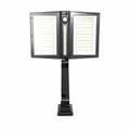 Miniatyrbillede 3 af 3: Solcellelampe - LUMISKY - CLIPPER BLACK - 37 cm - 2 sorte hoveder - Justerbar bevægelsessensor - Hvid LED