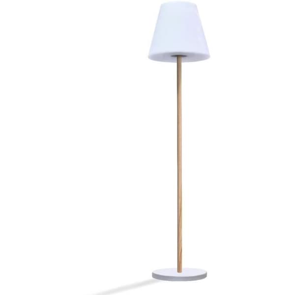 Aurinkokäyttöinen ja ladattava katuvalaisin - LUMISKY - STANDY WOOD SOLAR - K150 cm - Himmennettävä lämmin valkoinen LED