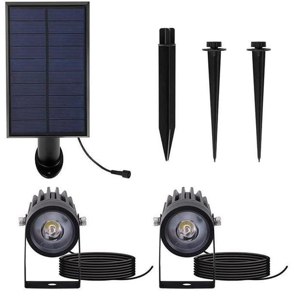 Kaksoiskokoiset 2-in-1 aurinkokennovalaisimet kiinnitettäväksi tai ripustettavaksi - LUMISKY - ROUNDY - K27 cm - Viileä valkoinen LED