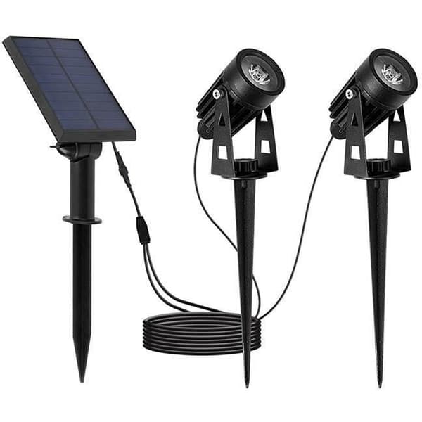 Kaksoiskokoiset 2-in-1 aurinkokennovalaisimet kiinnitettäväksi tai ripustettavaksi - LUMISKY - ROUNDY - K27 cm - Viileä valkoinen LED