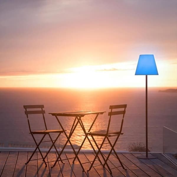 Trådlös golvlampa - LUMISKY - STANDY - H150 cm - Metallfot - Dimbar flerfärgad LED