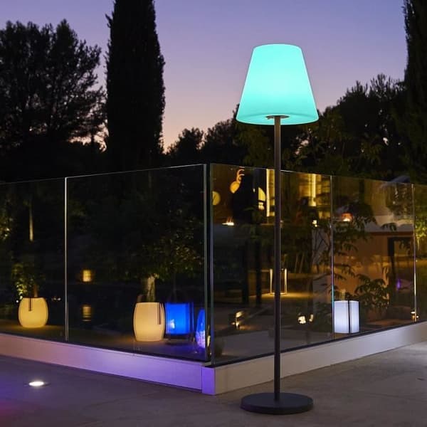 Trådlös golvlampa - LUMISKY - STANDY - H150 cm - Metallfot - Dimbar flerfärgad LED