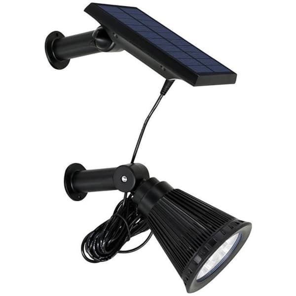 2-i-1 solcellsspotlight att sätta upp eller montera - LUMISKY - SPIKY AWAY B34 - H42 cm - vit LED