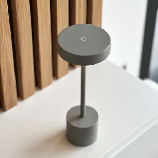 Trådlös bordslampa - LUMISKY - ROBY GREY - H30 cm - Touch i aluminium - Ljusgrå - LED