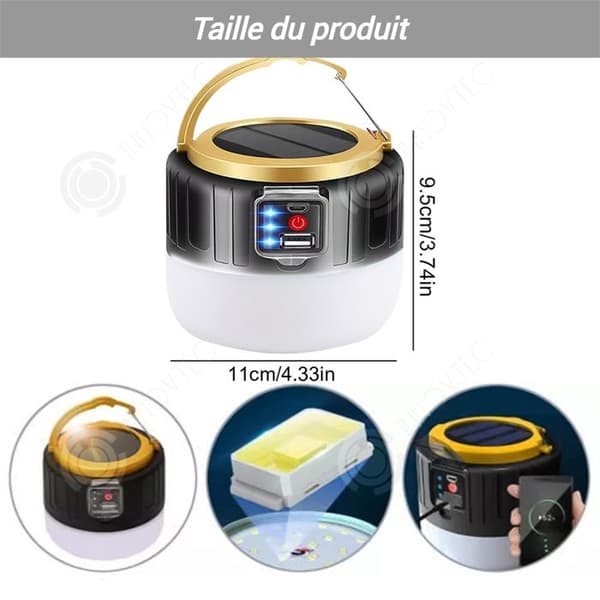 INN LED solpanel lampa 10w 7200mAh IP6 vattentät med fjärrkontroll och handtag 3 justerbara lägen campinglampa solcampinglampa