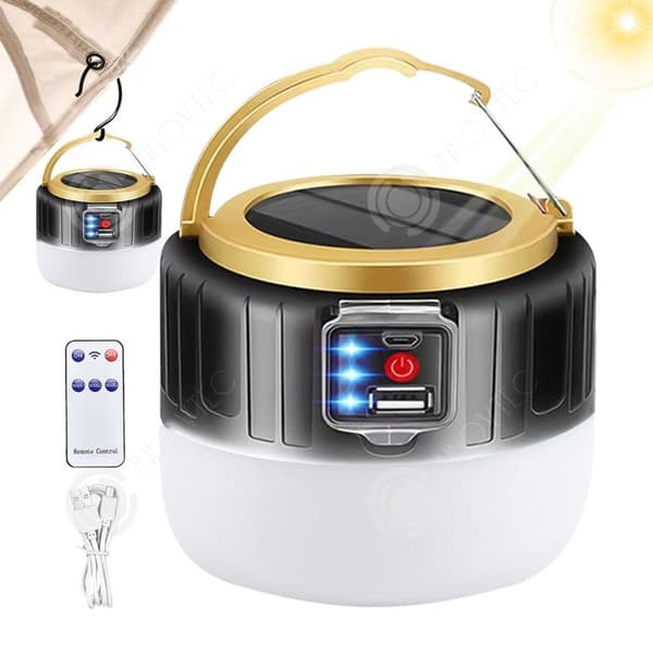 INN LED solpanel lampa 10w 7200mAh IP6 vattentät med fjärrkontroll och handtag 3 justerbara lägen campinglampa solcampinglampa