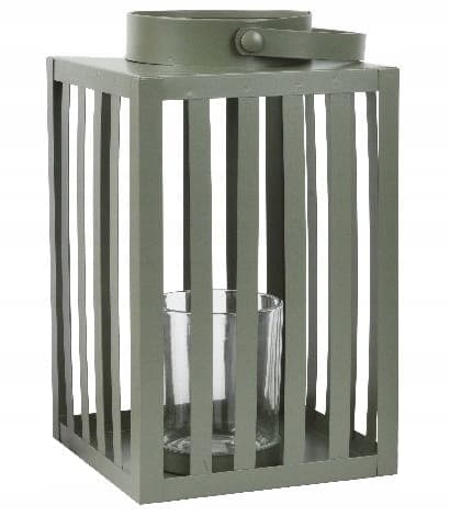 Dekorativ lykta i metall, elegant lykta 12x12x20cm