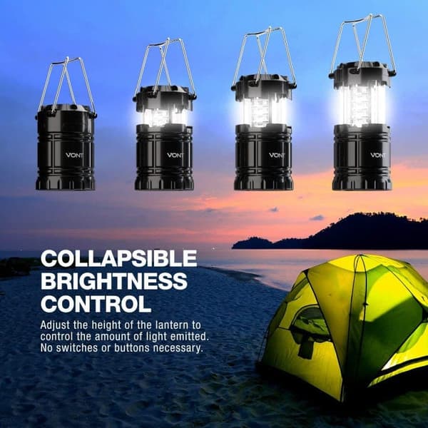 OBOSOE 2-pak batteridrevne campinglanterner med COB LED – perfekt til nødsituationer, vandreture og strømafbrydelser