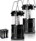 Miniatyrbillede 1 af 6: OBOSOE 2-pak batteridrevne campinglanterner med COB LED – perfekt til nødsituationer, vandreture og strømafbrydelser