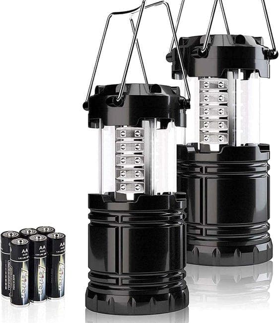 OBOSOE 2-pak batteridrevne campinglanterner med COB LED – perfekt til nødsituationer, vandreture og strømafbrydelser 2 st