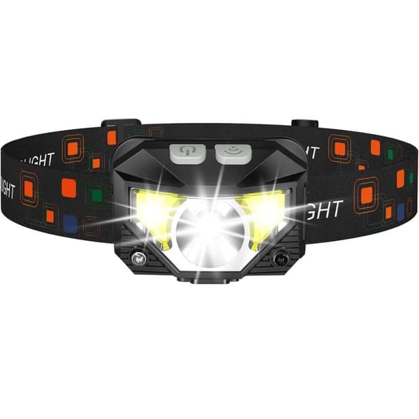 Lollanda otsalamppu taskulamppu, Lumen Ultra-Light kirkas LED-ladattava ajovalaisin valkoisella ja punaisella valolla