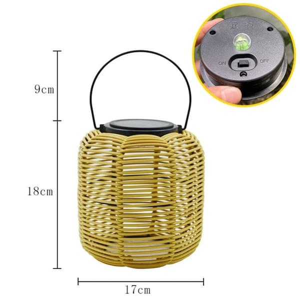 OBOSOE 4-pak rattan solcellelanterner, vandtætte hængende solcellelamper til have og terrasse