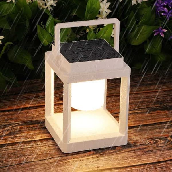 OBOSOE aurinkoenergialla toimiva retkeilylyhty ulkona, himmennettävä LED-lamppu, USB-lataus, vedenpitävä riippulyhty