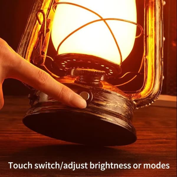OBOSOE USB Genopladelig Campinglampe Lanterne / Teltlampe - Campinglampe - Retro LED, 3 lystilstande, Hængende Udendørs Lanterne