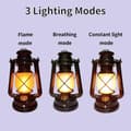Miniatyrbillede 5 af 9: OBOSOE USB Genopladelig Campinglampe Lanterne / Teltlampe - Campinglampe - Retro LED, 3 lystilstande, Hængende Udendørs Lanterne