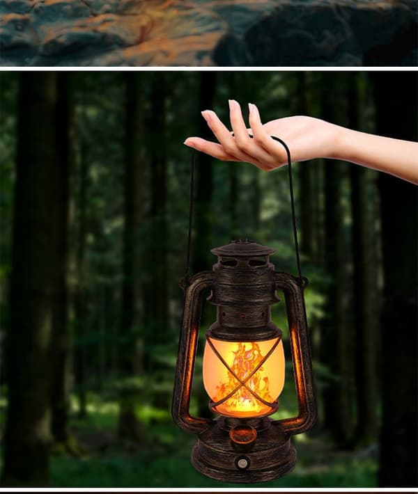 OBOSOE USB Genopladelig Campinglampe Lanterne / Teltlampe - Campinglampe - Retro LED, 3 lystilstande, Hængende Udendørs Lanterne
