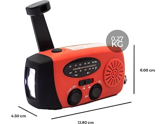 vevradio, nödradio, powerbank solcell laddare, DENVER SOLAR CRANK RADIO SCR-2005