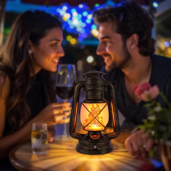 OBOSOE Campinglampa USB Uppladdningsbar – Retro LED Tältlykta, Bärbar Hästlykta i Fotogenstil med 3 Ljuslägen för Utomhusbruk
