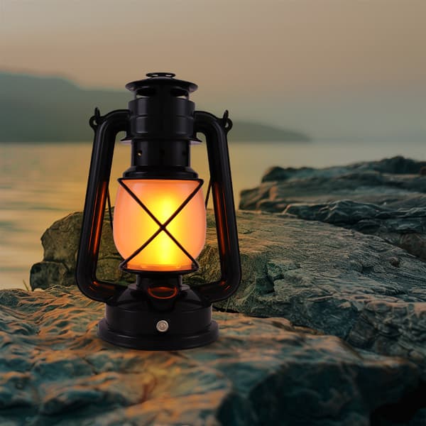 OBOSOE Campinglampa USB Uppladdningsbar – Retro LED Tältlykta, Bärbar Hästlykta i Fotogenstil med 3 Ljuslägen för Utomhusbruk