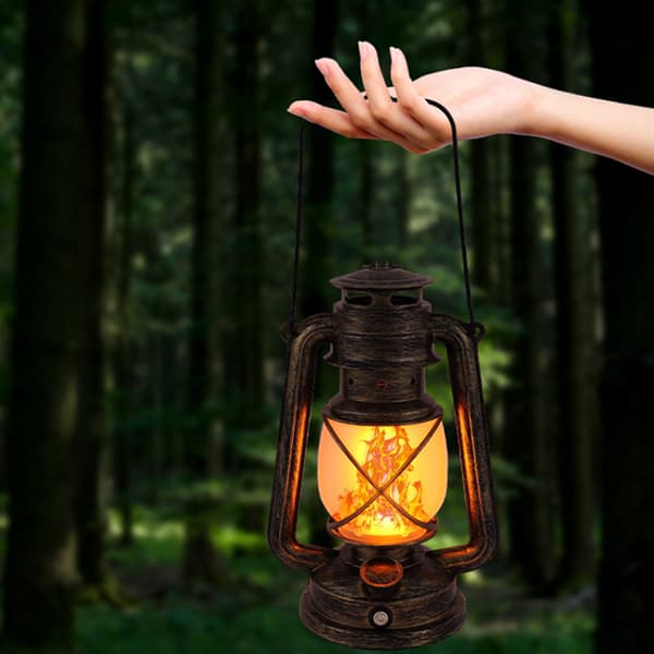 OBOSOE Campinglampa USB Uppladdningsbar – Retro LED Tältlykta, Bärbar Hästlykta i Fotogenstil med 3 Ljuslägen för Utomhusbruk